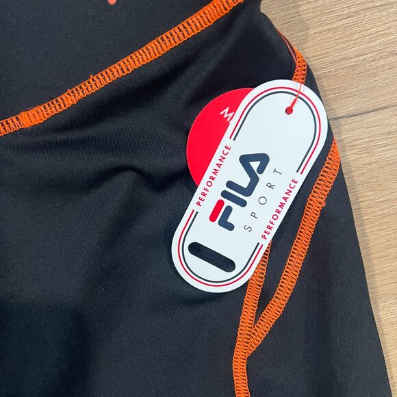 NWT Fila Black and Orange Capri Length Leggings Workout Running Yoga Size XS - Picture 7 of 10